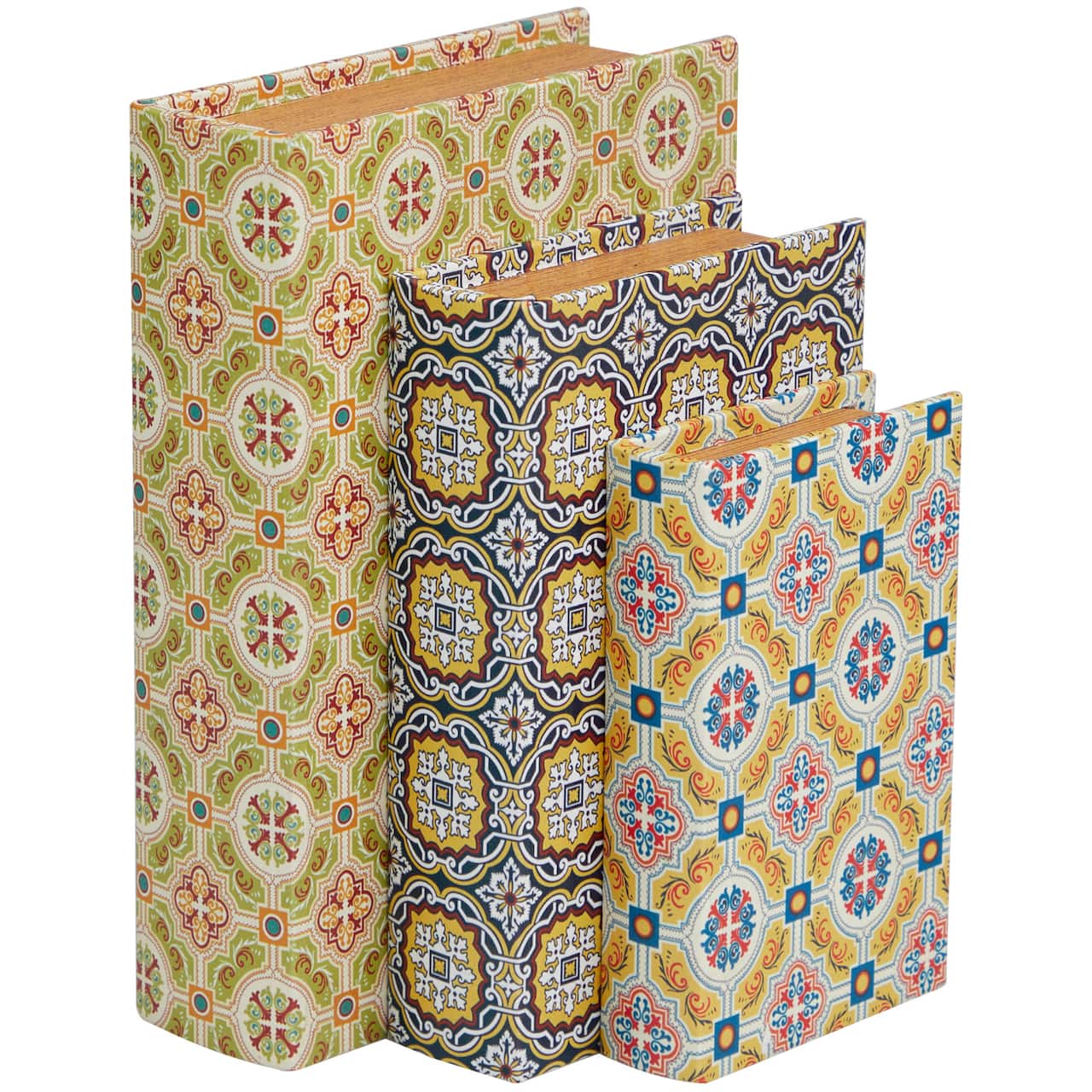 Arabesque Pattern Canvas Storage Book Box Set